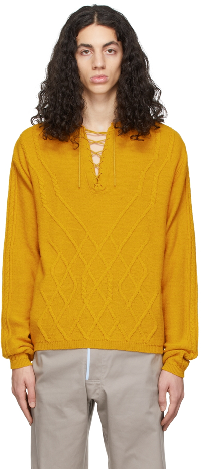 Kiko Kostadinov Yellow Acrylic Sweater