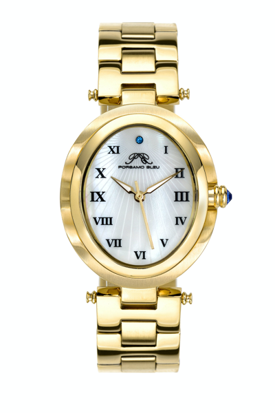 Porsamo Bleu South Sea Swarovski Crystal Bracelet Watch, 30.75mm In Gold