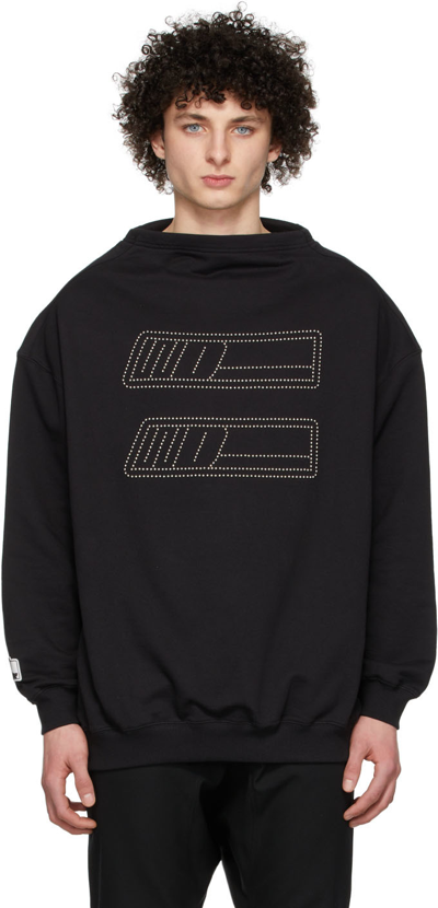 We11 Done Black High Boatneck Sweatshirt