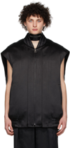 We11 Done Black Bomber Vest In Black