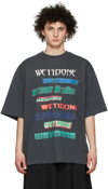 We11 Done Oversize Logo-print T-shirt In Charcoal