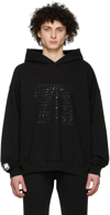 WE11 DONE BLACK FRENCH TERRY HOODIE