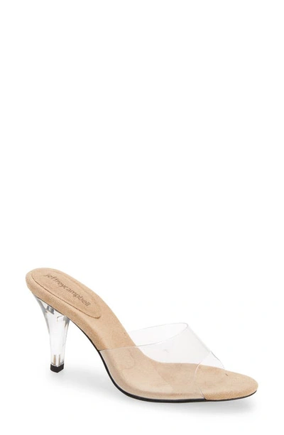 Jeffrey Campbell Cendrillon Clear Sandal In Nude Suede Clear