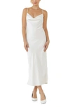 Endless Rose Satin Midi Dress In White