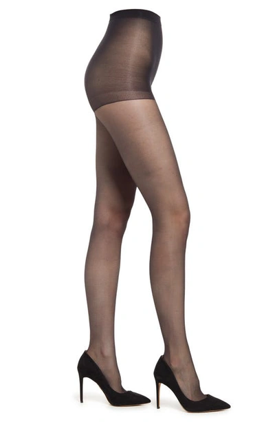 Hue Age Defiance Sheer Control Top Tights In Black