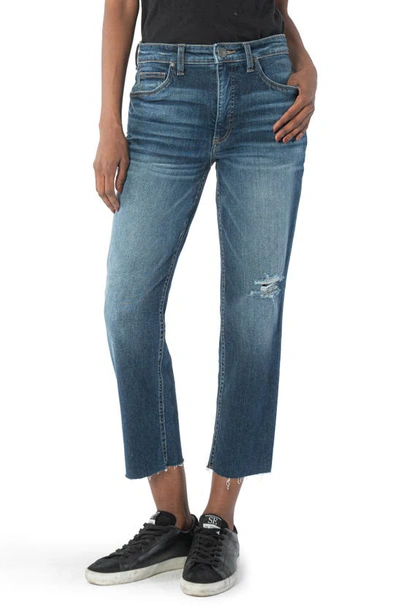 Kut From The Kloth Rachael Fab Ab Distressed High Waist Mom Jeans In Receptive