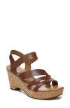 Naturalizer Cynthia Platform Wedge Sandal In Cinnamon Leather