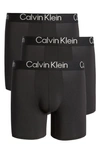 Calvin Klein Ultra-soft Modern 3-pack Stretch Modal Boxer Briefs In Black
