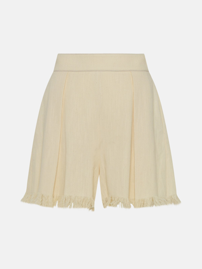 Kutnia Ivory Cotton Shorts In Beige