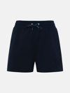 Woolrich Navy Cotton Shorts In Melton Blue