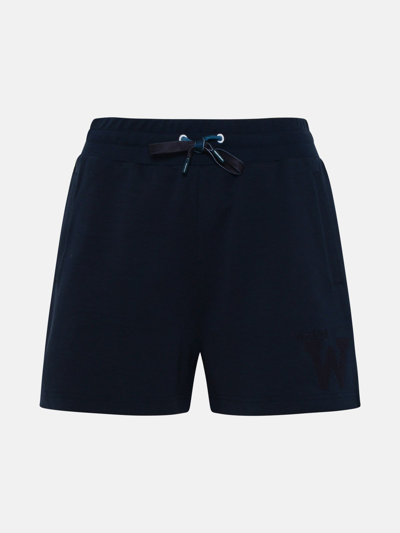 Woolrich High-waist Jersey Shorts In Blue