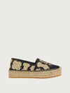Ferragamo Kim Bicolor Espadrille Loafers In Black