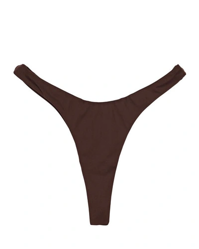 Aexae Magnum High-cut Bikini Bottoms In Brown