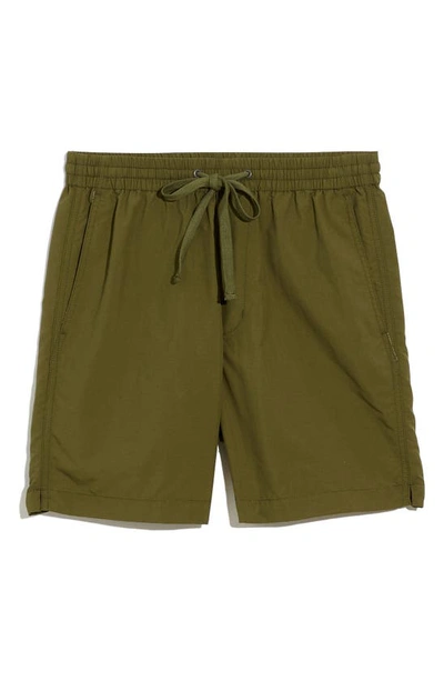 Madewell Re-sourced Everywear Shorts In Desert Olive
