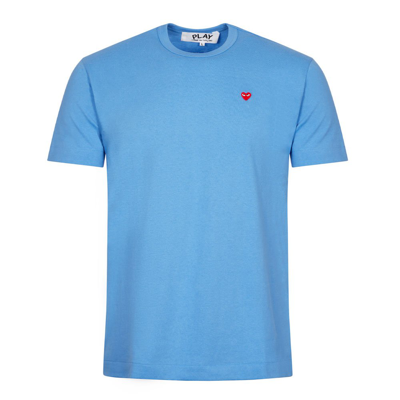 Comme Des Garçons Play Small Play Logo T-shirt In Blue