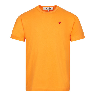Comme Des Garçons Play Small Play Logo T-shirt In Orange