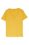 Madewell Whisper Cotton V-neck T-shirt In Amber Gold