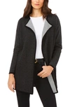 VINCE CAMUTO VINCE CAMUTO BIRDSEYE OPEN FRONT COTTON CARDIGAN