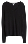 Nordstrom Cashmere Essential V-neck Sweater In Black