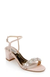 Badgley Mischka Tanessa Satin Ankle-strap Sandals In Soft Blush