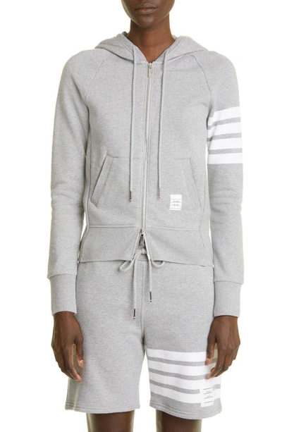 Thom Browne 4-bar Cotton Hoodie In Light Grey