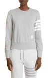 Thom Browne 4-bar Cotton Sweatshirt In Light Grey