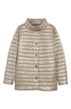 Herno Reversible Ultralight Down Jacket In 1994/ Champagne/ Lt. Grey