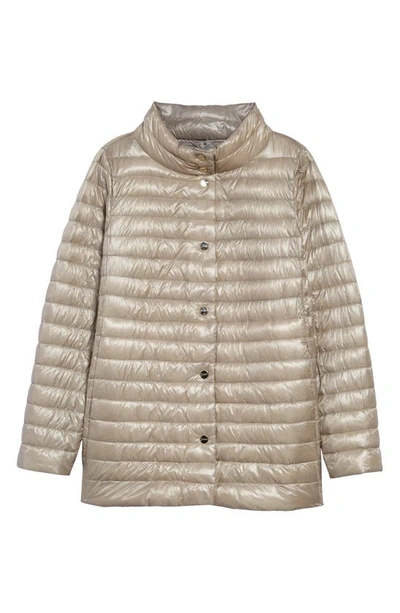 Herno Reversible Ultralight Down Jacket In 1994/ Champagne/ Lt. Grey
