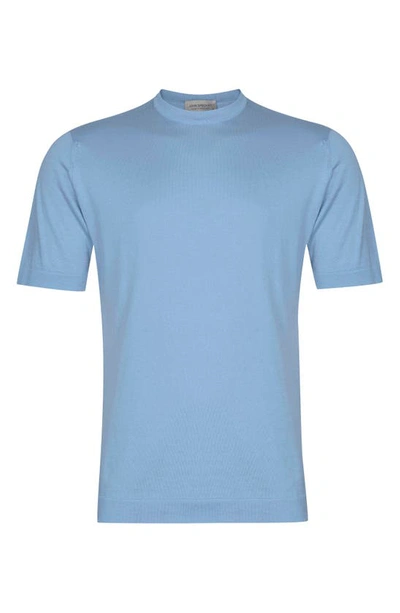 John Smedley Light-blue Cotton T-shirt In Celeste