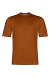 John Smedley Lorca Crewneck T-shirt In Ginger