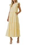 English Factory Tiered Maxi Dress In Yellow