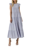English Factory Tiered Maxi Dress In Powder Blue