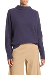 Vince Funnel Neck Boiled Cashmere Sweater In Lapis