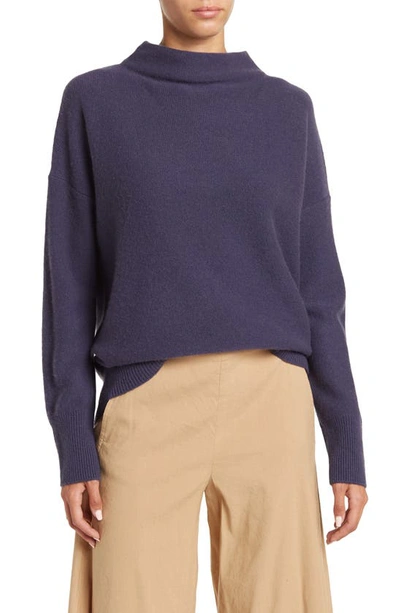 Vince Funnel Neck Boiled Cashmere Sweater In Lapis