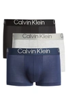 Calvin Klein Ultra-soft Modern 3-pack Stretch Modal Trunks In H44 Black Blue