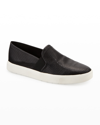 Vince Blair 5 Snake-effect Leather Slip-on Sneakers In Black