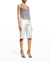 Tom Ford Sequined Scoop-neck Tank Top In Light Grey