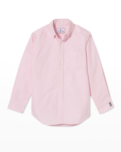 Classic Prep Childrenswear Kids' Boy's Owen Long-sleeve Shirt In Solid Oxford In Pinkesque