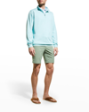 Peter Millar Victory Crown Quarter Zip Cashmere Blend Pullover In Blue Fresh