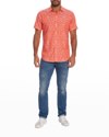 Robert Graham Highland Short Sleeve Button-up Shirt In Coral