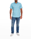 Robert Graham Highland Short Sleeve Button-up Shirt In Seafoam