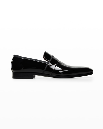 Magnanni Men's Joven Patent Leather Slipper Loafers In Black