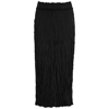 Totême Crinkle Pleated Silk Midi Skirt In Black