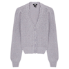 PAIGE JOYCE LILAC FLECKED COTTON-BLEND CARDIGAN