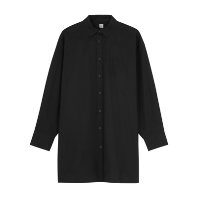 Totême Black Logo-embroidered Cotton Shirt