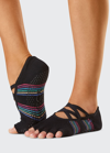 Toesox Elle Hermosa Strappy Half-toe Grip Socks In Pride