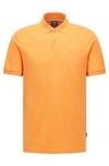 Hugo Boss Organic-cotton Polo Shirt With Embroidered Logo In Orange
