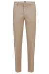 Hugo Boss Slim-fit Chinos In Stretch-cotton Gabardine In Light Beige