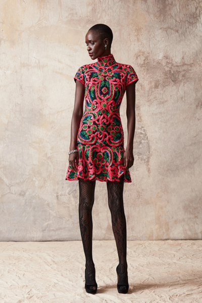 Naeem Khan Multicolored Fitted Cocktail Dress