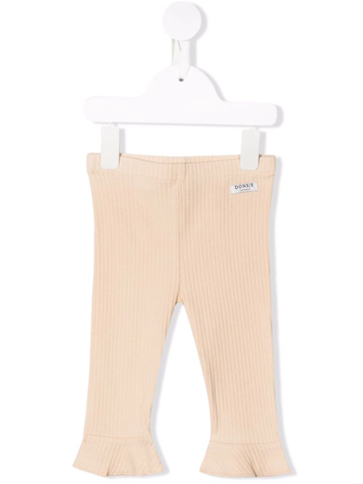 Donsje Babies' Rolly Ruffle-hem Leggings In Neutrals